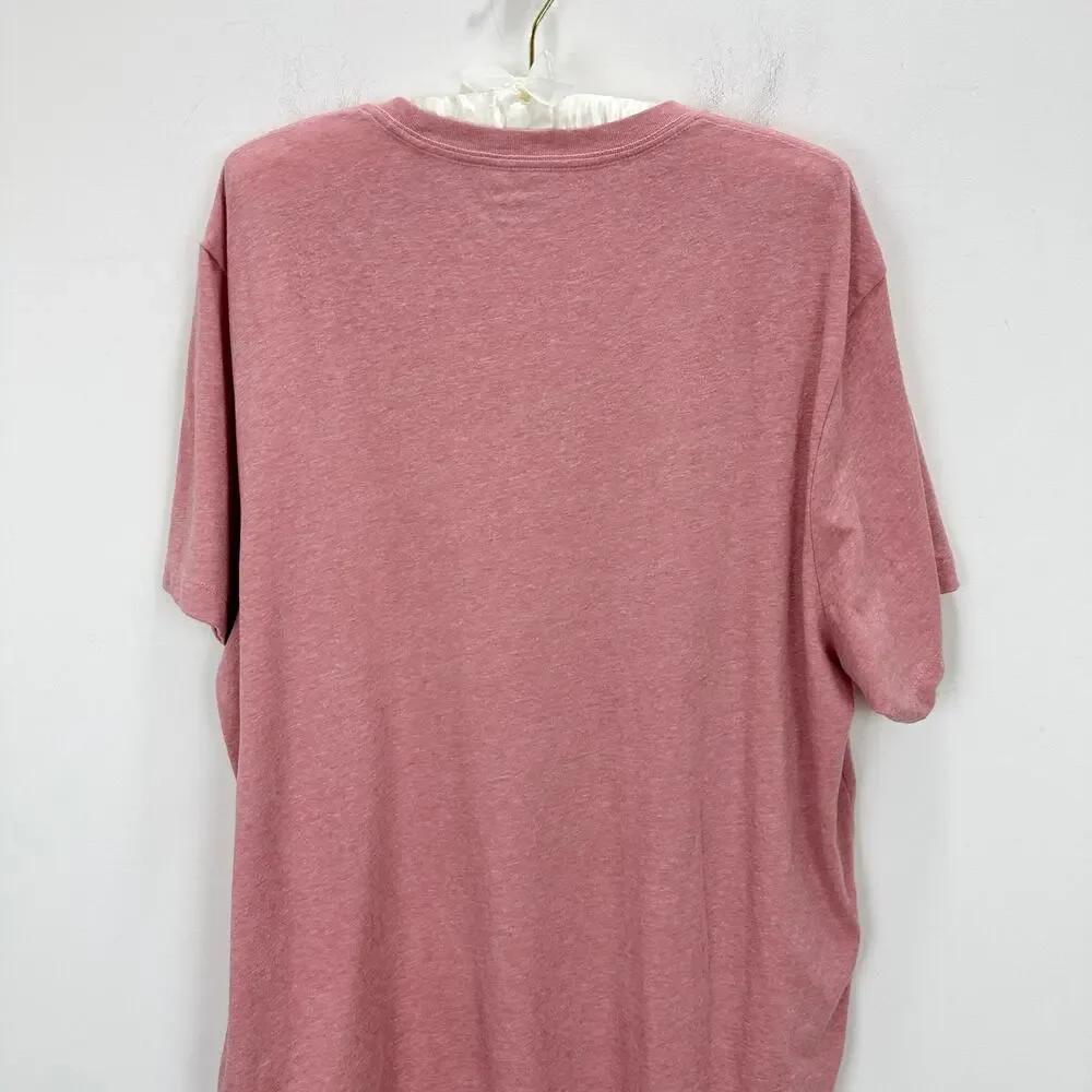 J.Crew Surf Ready Tuck Graphic Tee Shirt Cotton Blend Crewneck Blush Mens XL